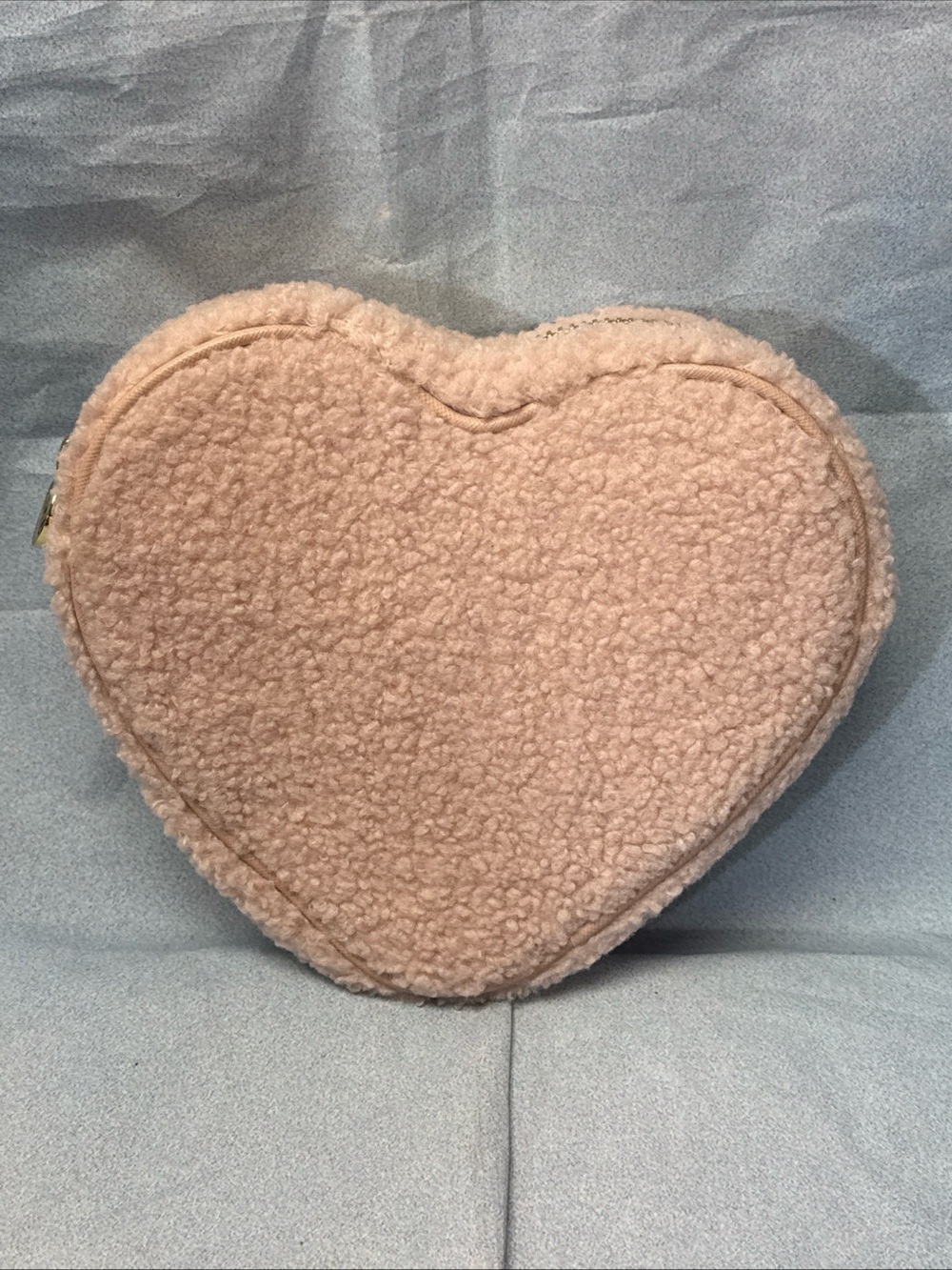 Stoney clover lane Heart-Shaped Plush Pouch in rose Pink